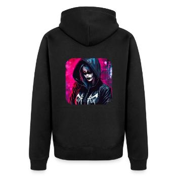 Fille Cyberpunk Cool - Veste à capuche bio Premium Unisexe - noir - Dos - Nico (187cm)