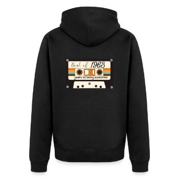 1963 - Unisex Premium Organic Zip Hoodie - black - Back - Nico (187cm)
