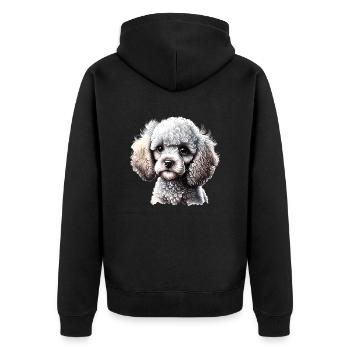 Caniche Chien Propriétaire Caniche Chiot Chien Chiot Chien Amour - Veste à capuche bio Premium Unisexe - noir - Dos - Nico (187cm)