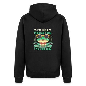 Je ne suis pas une grenouille ordinaire, je suis une grenouille cool - Veste à capuche bio Premium Unisexe - noir - Dos - Nico (187cm)