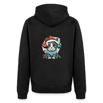 Chat de Noël - Veste à capuche bio Premium Unisexe - noir - Dos - Nico (187cm)