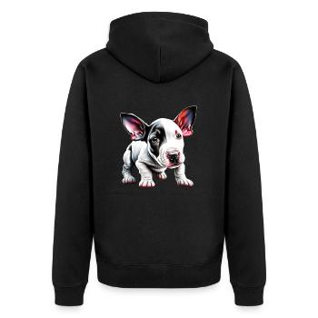 Staffordshire Bullterrier Hunde Hundebesitzer - Unisex Premium Bio Zip Hoodie - Schwarz - Hinten - Nico (187cm)