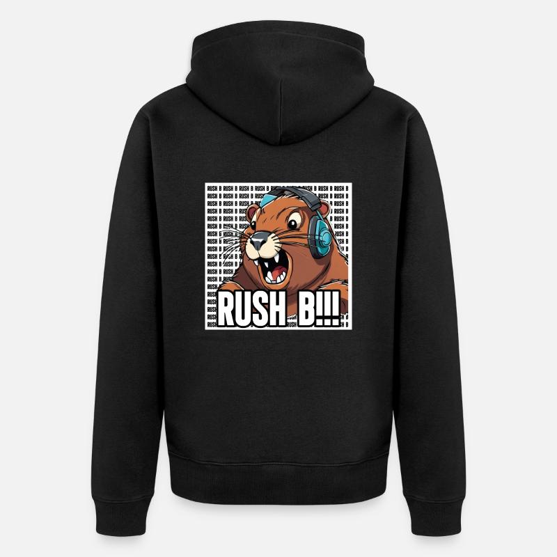 Bober de jeu RUSH B - Veste à capuche bio Premium Unisexe - noir