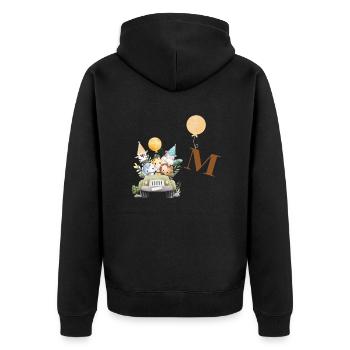 lettre m safari - Veste à capuche bio Premium Unisexe - noir - Dos - Nico (187cm)