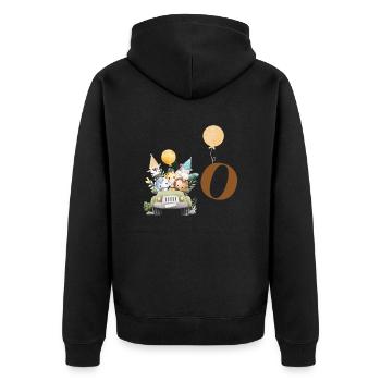 lettre o safari - Veste à capuche bio Premium Unisexe - noir - Dos - Nico (187cm)