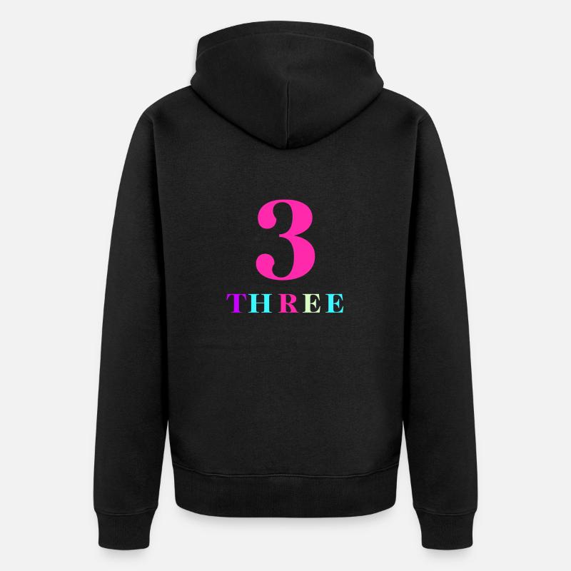 Three-3e anniversaire - Veste à capuche bio Premium Unisexe - noir
