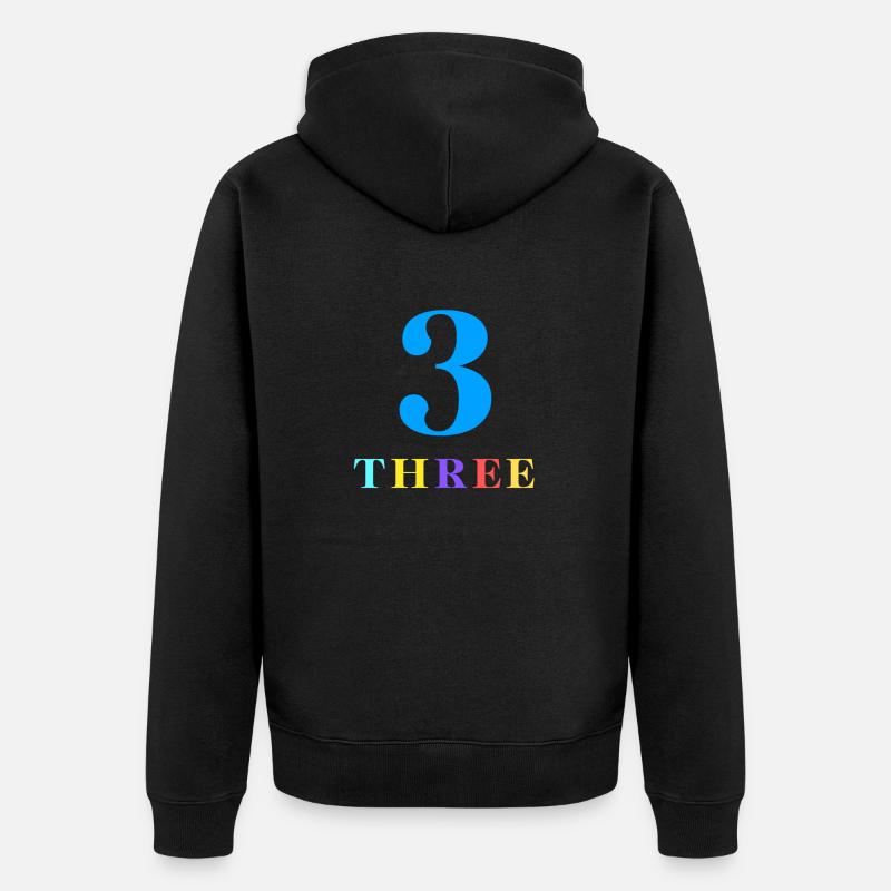 Three-3e anniversaire - Veste à capuche bio Premium Unisexe - noir