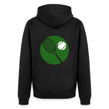Tennis racket - Unisex Premium Organic Zip Hoodie - black - Back - Nico (187cm)