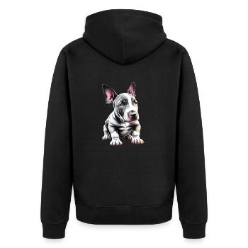 Bullterrier Hund Hunde Bulldogge Hundebesitzer - Unisex Premium Bio Zip Hoodie - Schwarz - Hinten - Nico (187cm)