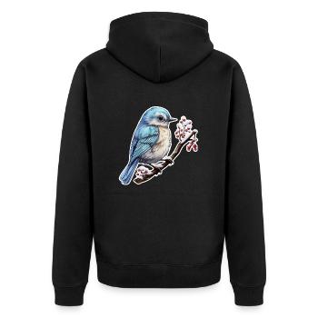 Oiseau mignon en hiver - Veste à capuche bio Premium Unisexe - noir - Dos - Nico (187cm)