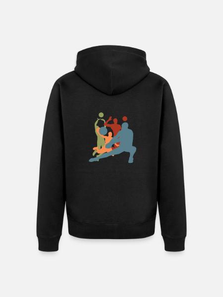 Vintage-Retro-Volleyballspieler - Unisex Premium Bio Zip Hoodie - Schwarz