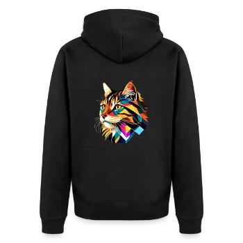 Maine Coon Chat Propriétaire Chaton Chaton Chaton Mâle - Veste à capuche bio Premium Unisexe - noir - Dos - Nico (187cm)