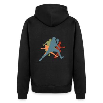 joueurs de ping-pong rétro vintage - Veste à capuche bio Premium Unisexe - noir - Dos - Nico (187cm)