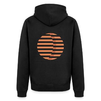 Planet - Unisex Premium Bio Zip Hoodie - Schwarz - Hinten - Nico (187cm)