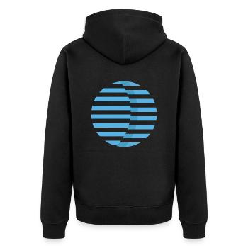 Planet - Unisex Premium Organic Zip Hoodie - black - Back - Nico (187cm)