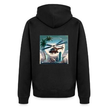 Helicopter operation in Miami (Miami Collection) - Unisex Premium Organic Zip Hoodie - black - Back - Nico (187cm)