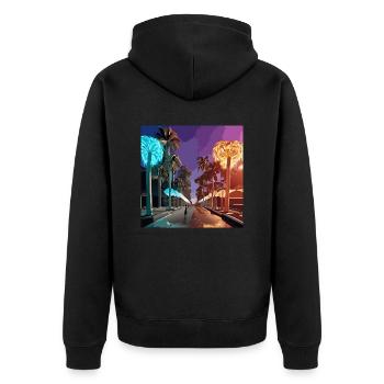 Nuit à Miami (Miami Collection) - Veste à capuche bio Premium Unisexe - noir - Dos - Nico (187cm)