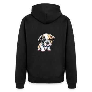 English Bulldog Dog Mastiff Dogs Dog Owner - Unisex Premium Organic Zip Hoodie - black - Back - Nico (187cm)