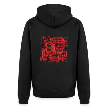 Graffiti Street Art Spray Vintage Stencil Retro - Unisex Premium Organic Zip Hoodie - black - Back - Nico (187cm)