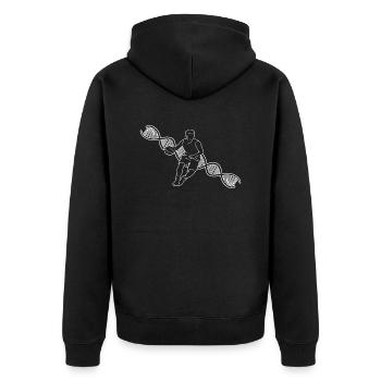 Basketball Basketballspieler Basketballteam - Unisex Premium Bio Zip Hoodie - Schwarz - Hinten - Nico (187cm)