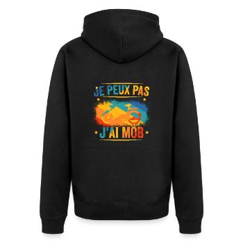 Je Peux Pas J'ai Mob - Mobylette - Veste à capuche bio Premium Unisexe - noir - Dos - Nico (187cm)