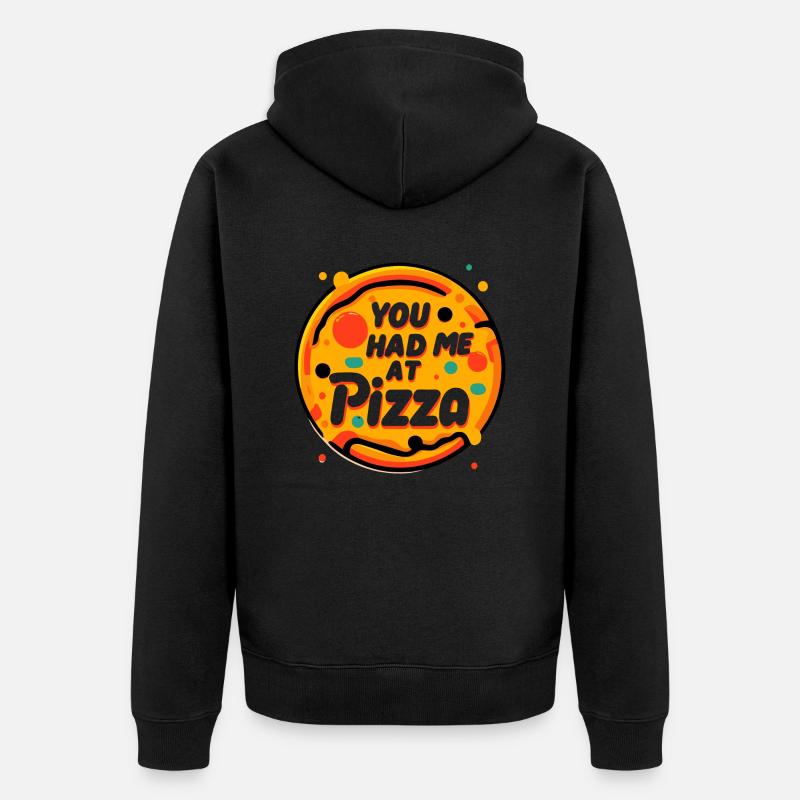 Tu m’as eu chez Pizza - Veste à capuche bio Premium Unisexe - noir