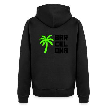 barcelona - Unisex Premium Bio Zip Hoodie - Schwarz - Hinten - Nico (187cm)