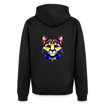 Hauskatze Britisch Kurzhaarkatze Katze Kätzchen - Unisex Premium Bio Zip Hoodie - Schwarz - Hinten - Nico (187cm)