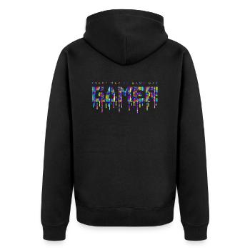 jeu gamer jeu amusant citation drôle amour hacker vidéo - Veste à capuche bio Premium Unisexe - noir - Dos - Nico (187cm)