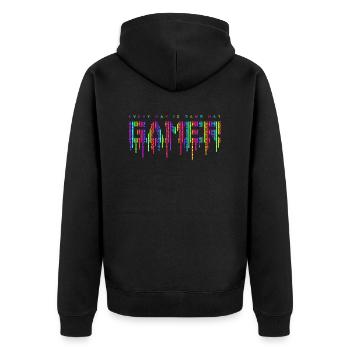 jeu gamer jeu amusant citation drôle amour hacker vidéo - Veste à capuche bio Premium Unisexe - noir - Dos - Nico (187cm)