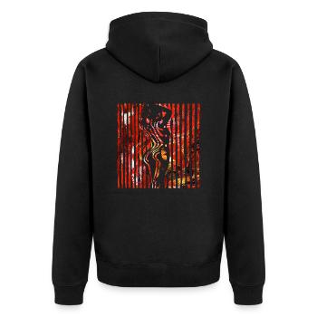Schöne weibliche Malkunst Zebra bunte Frau - Unisex Premium Bio Zip Hoodie - Schwarz - Hinten - Nico (187cm)