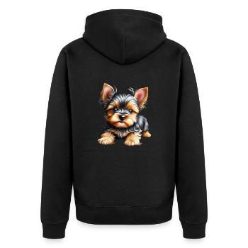 Yorkshire Terrier chiot chien propriétaire de chien - Veste à capuche bio Premium Unisexe - noir - Dos - Nico (187cm)