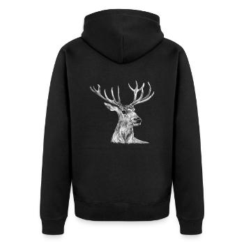 Cerf - Veste à capuche bio Premium Unisexe - noir - Dos - Nico (187cm)