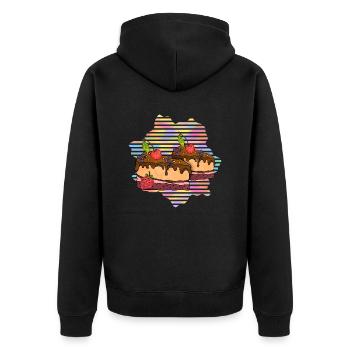 Cake - Unisex Premium Organic Zip Hoodie - black - Back - Nico (187cm)