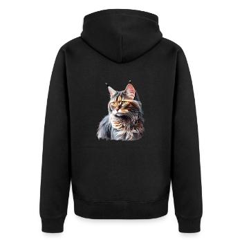 Maine Coon Cat Chat Propriétaire Chaton Chat - Veste à capuche bio Premium Unisexe - noir - Dos - Nico (187cm)