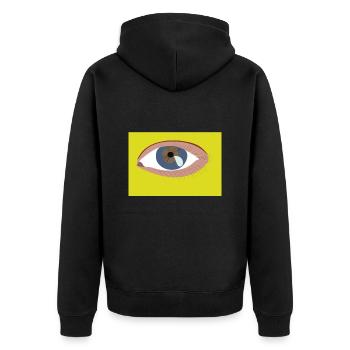 Eye - Unisex Premium Organic Zip Hoodie - black - Back - Nico (187cm)