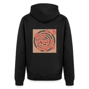Ohrwirbel - Unisex Premium Bio Zip Hoodie - Schwarz - Hinten - Nico (187cm)
