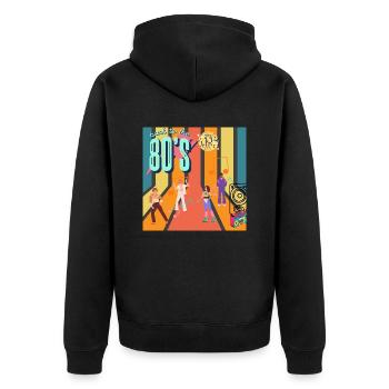 Retro Roller Groove - Unisex Premium Organic Zip Hoodie - black - Back - Nico (187cm)