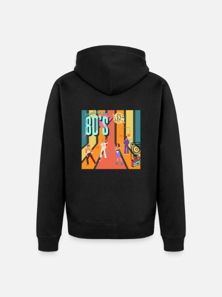 Retro Roller Groove - Unisex Premium Organic Zip Hoodie - black
