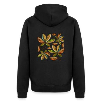 Liste - Unisex Premium Bio Zip Hoodie - Schwarz - Hinten - Nico (187cm)