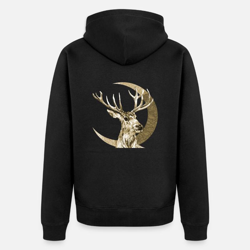 Cerf - Veste à capuche bio Premium Unisexe - noir