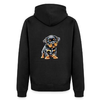 Rottweiler Chien Rottweiler Chiot Chiens Chien Chiot - Veste à capuche bio Premium Unisexe - noir - Dos - Nico (187cm)
