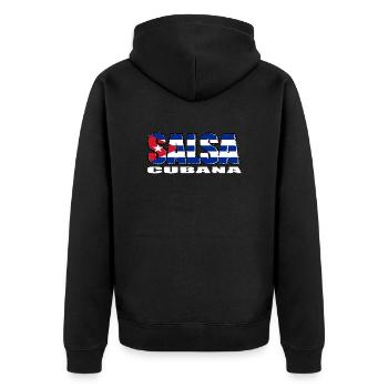 Salsa cubana avec le drapeau de Cuba - Veste à capuche bio Premium Unisexe - noir - Dos - Nico (187cm)