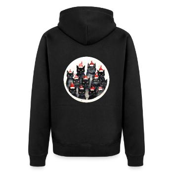 Aquarelle Chats de Noël - Veste à capuche bio Premium Unisexe - noir - Dos - Nico (187cm)