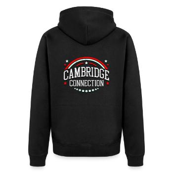 Cambridge Connection - Unisex Premium Organic Zip Hoodie - black - Back - Nico (187cm)