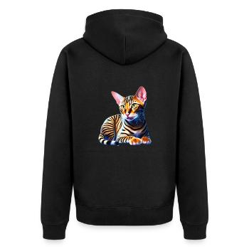 Bengal Cat Propriétaire Chaton Chaton - Veste à capuche bio Premium Unisexe - noir - Dos - Nico (187cm)