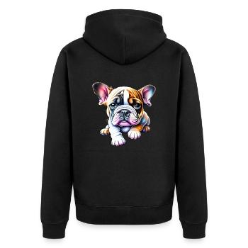 English Bulldog Dog Mastiff Dog Owner Dogs - Unisex Premium Organic Zip Hoodie - black - Back - Nico (187cm)
