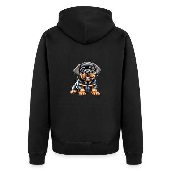 Rottweiler Chien Rottweiler Chiot Chiens Chien Chiot - Veste à capuche bio Premium Unisexe - noir - Dos - Nico (187cm)