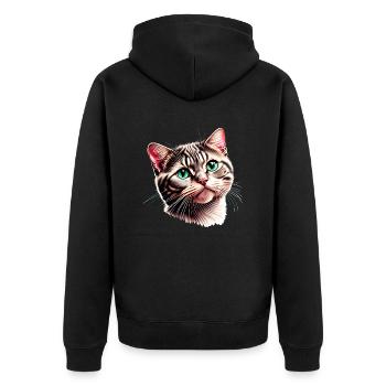 Propriétaire de chat, chat domestique, chat, chat siamois, chaton - Veste à capuche bio Premium Unisexe - noir - Dos - Nico (187cm)