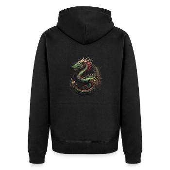 Mystical Dragon - Unisex Premium Organic Zip Hoodie - black - Back - Nico (187cm)